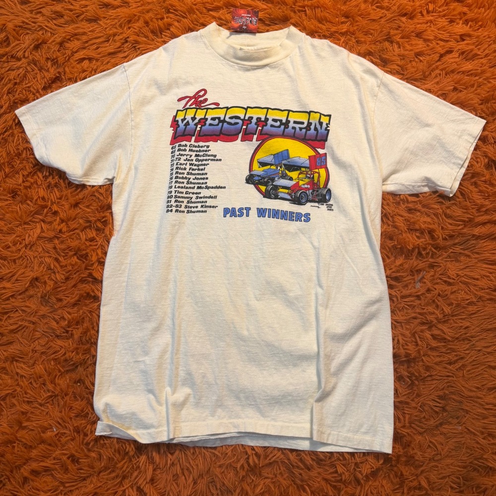 Vintage 1985 Hanes Beefy-T Western World 85 Manzanita Speedway Racing Shirt XL
